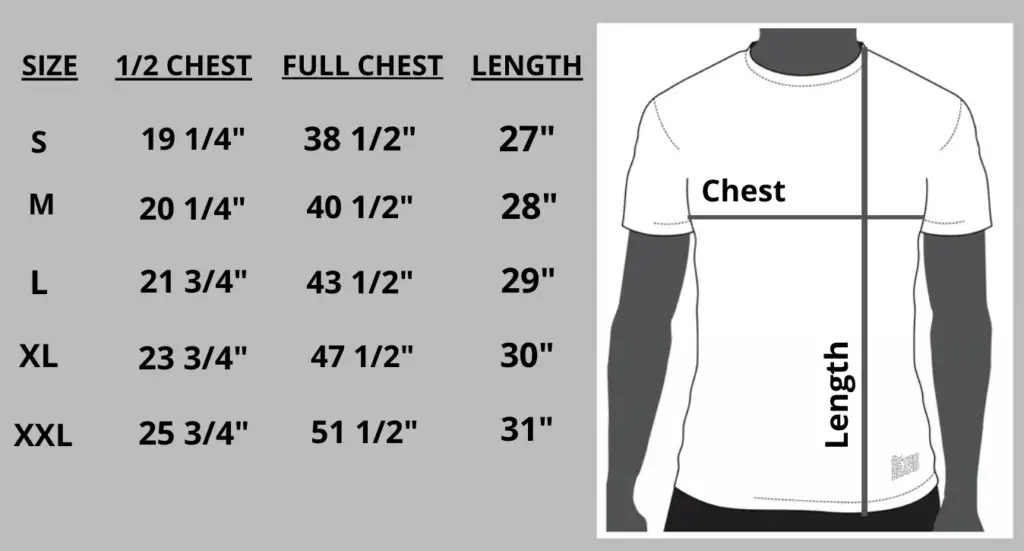 Whataburger apparel size chart