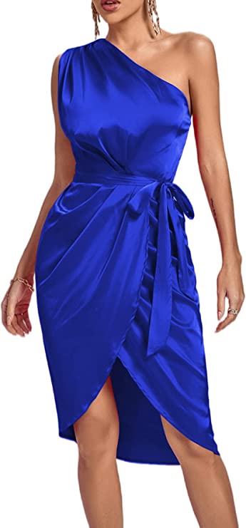 Allie's Stretch Satin Ruched Mermaid Dress